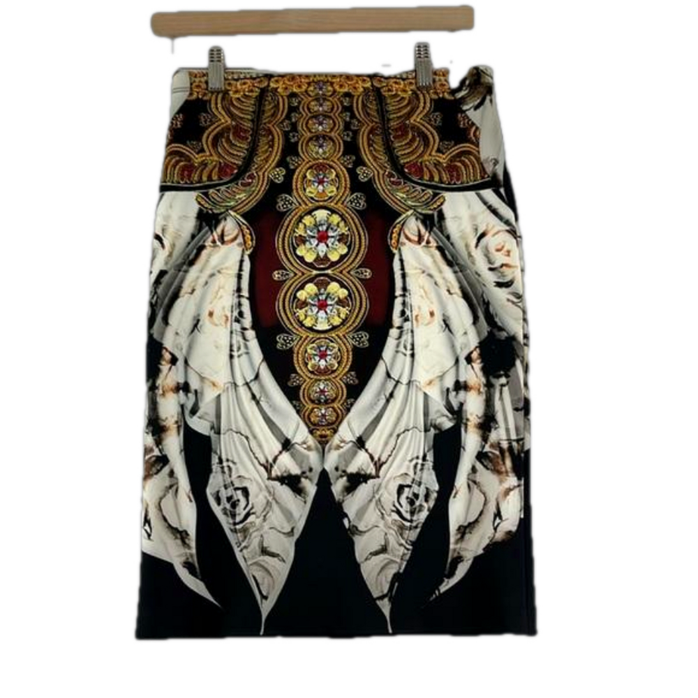 Clover Canyon Scuba Fabric Pull-On Patterned Pencil Skirt